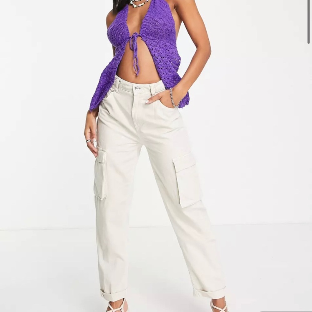 NWT ASOS White Cargo Pants